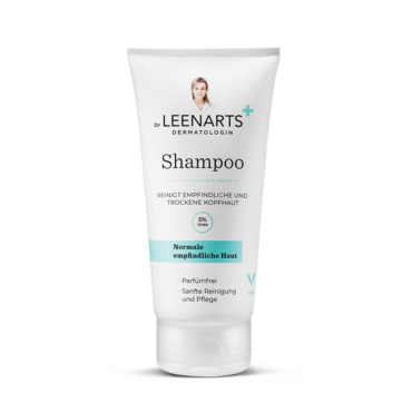 Shampoo für normale bis empfindliche Haut der Marke Dr. Leenarts in einer weiß-blauen Tube